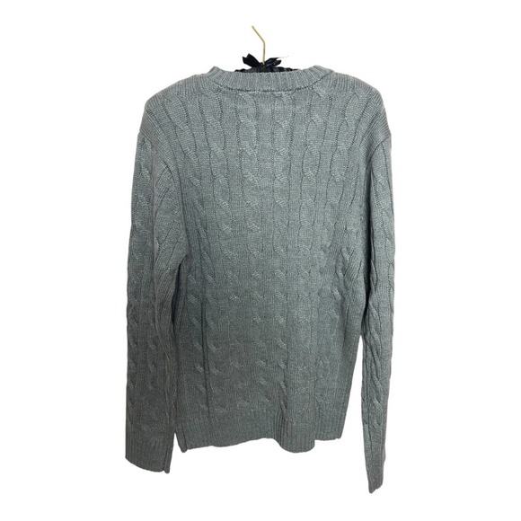 H2H Men’s Casual Slim Fit Pullover Grey Sweater Men’s Med, with 3 Buttons - Picture 2 of 3